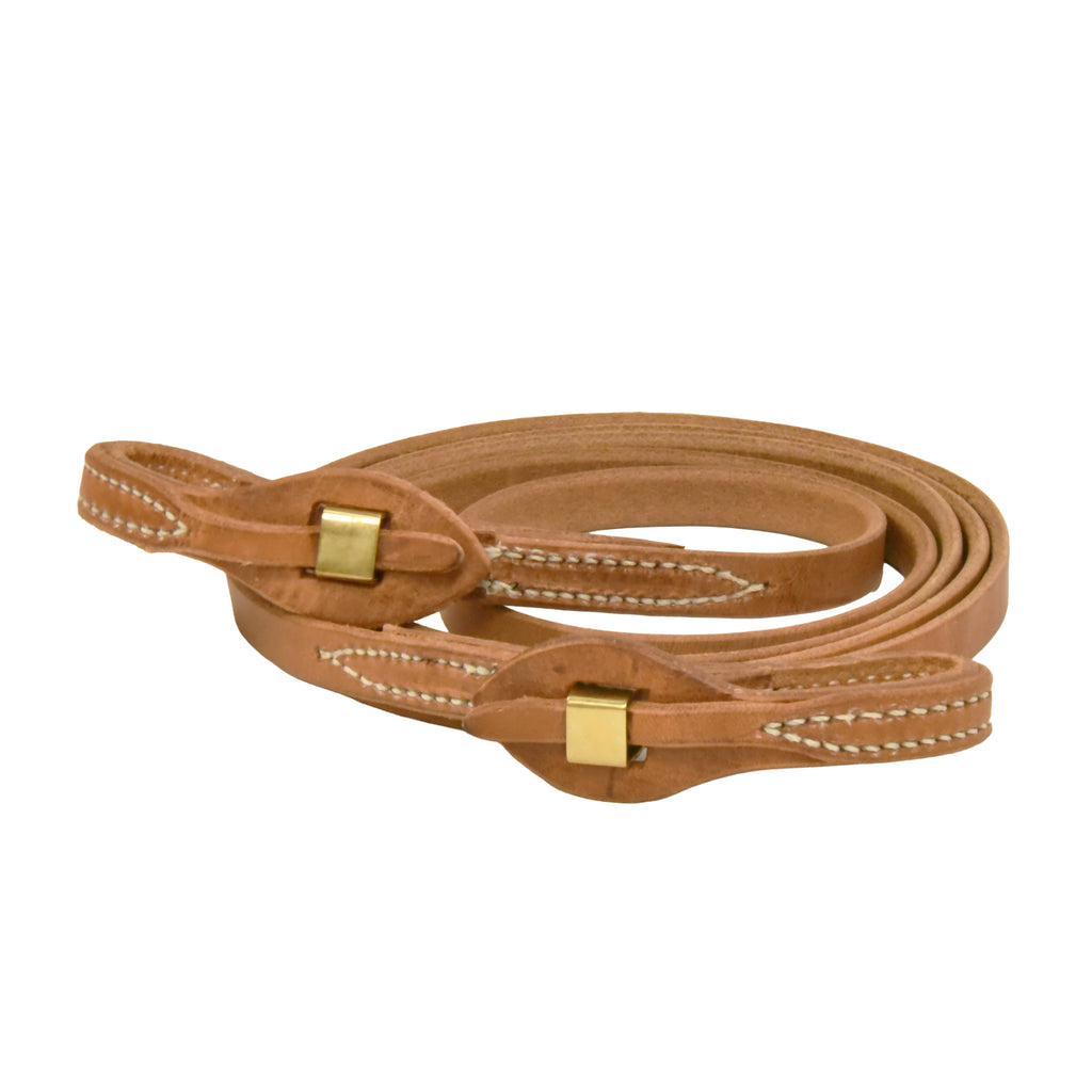 AJ Tack Harness Leather Brass Quick Change Roper Reins