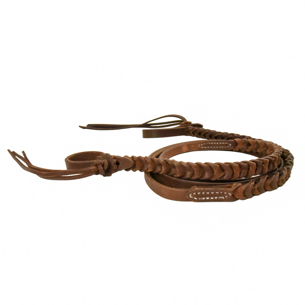 AJ Tack Oiled Braided Rattlesnake Roper Reins - 5/8in x 8ft
