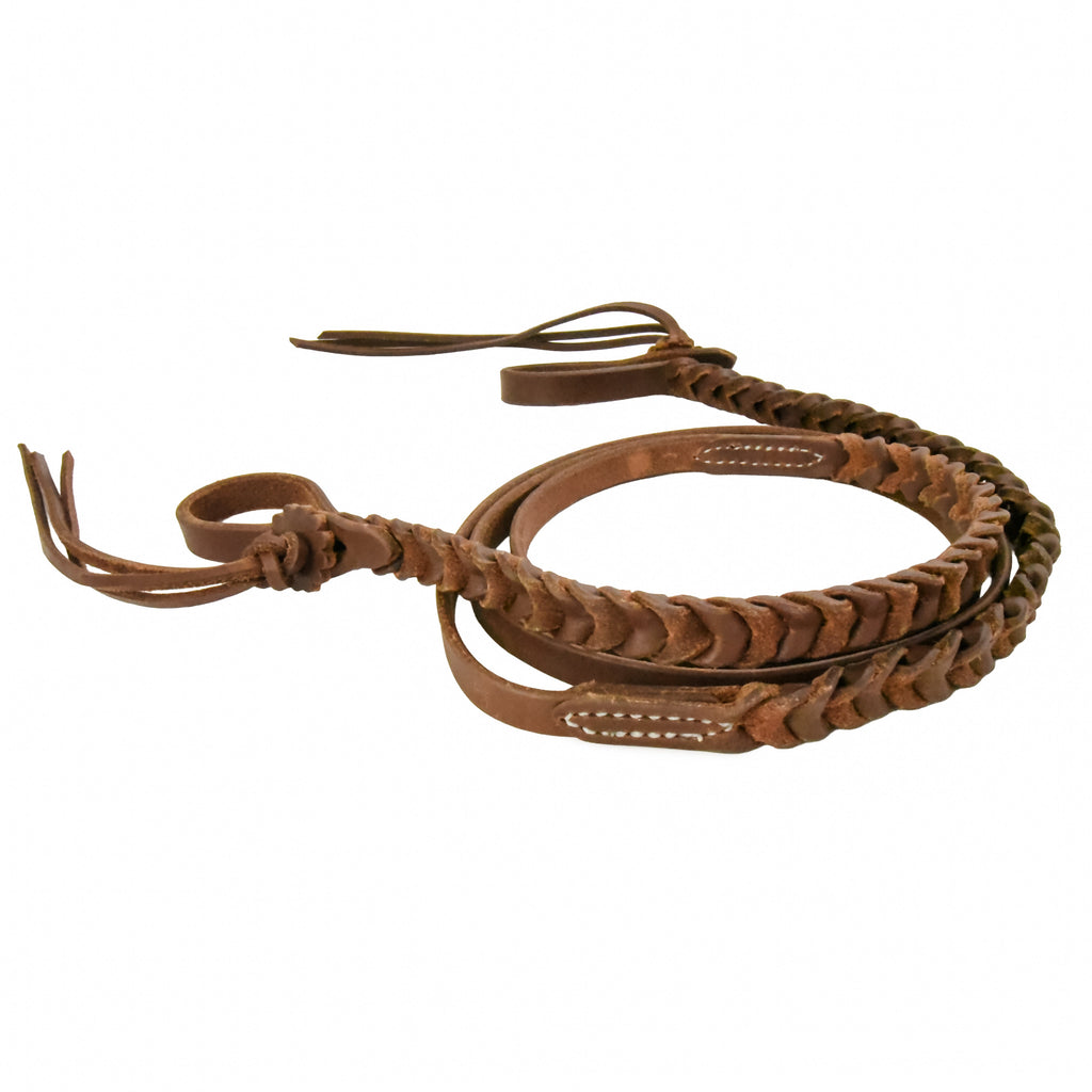 AJ Tack Oiled Braided Rattlesnake Roper Reins - 5/8in x 8ft