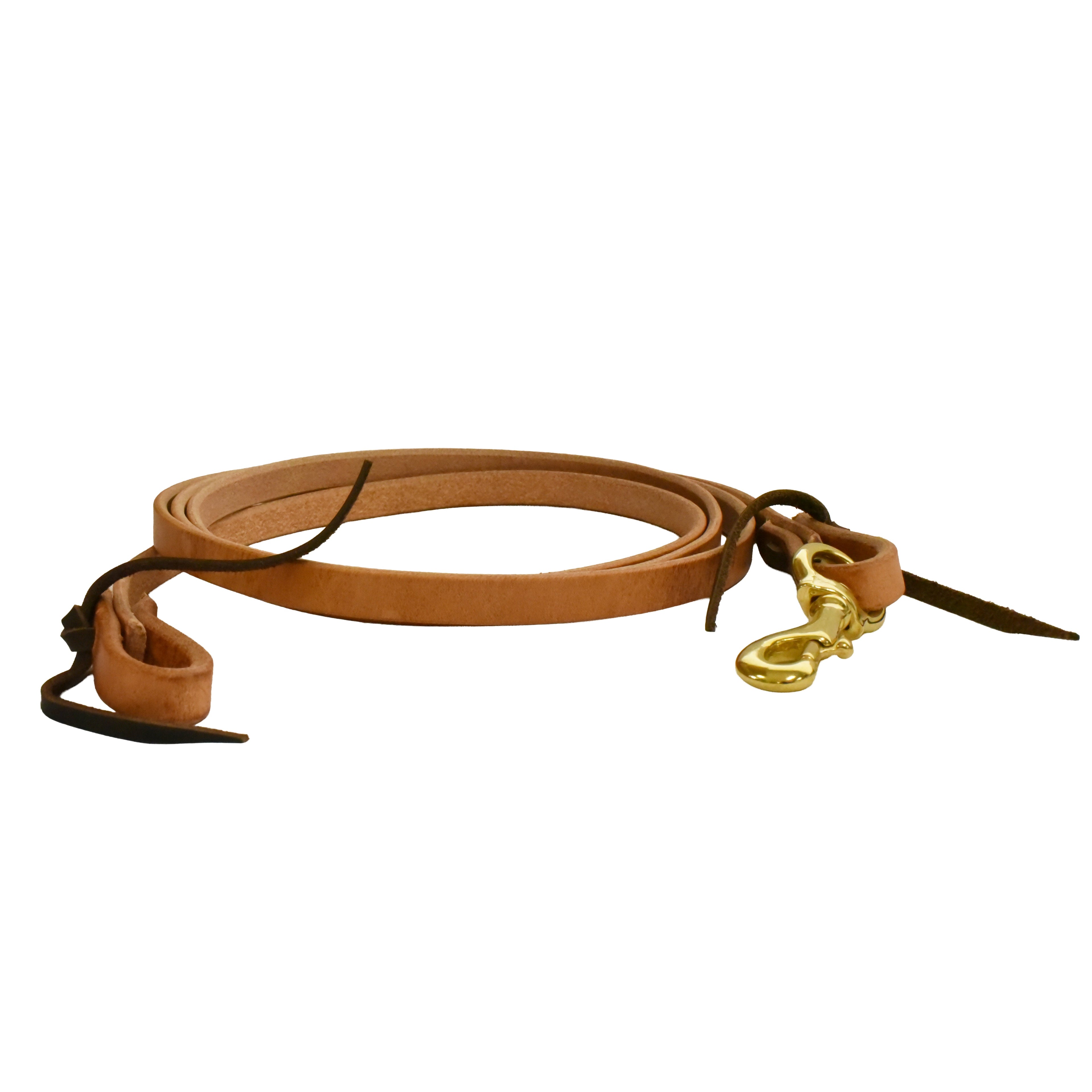 AJ Tack Harness Leather Flat Roper Reins - 5/8in x 8ft