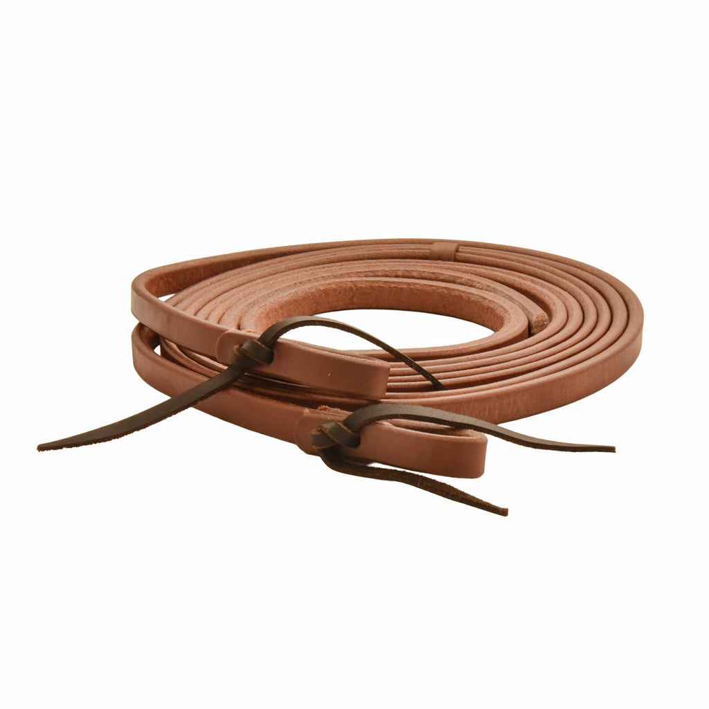 AJ Tack Oiled Harness Leather Split Reins - 5/8in x 8ft