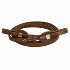 AJ Tack Oiled Harness Leather Stainless Steel Quick Change Roper Reins - 5/8in x 8ft