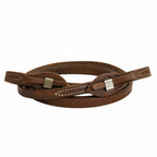 AJ Tack Oiled Harness Leather Stainless Steel Quick Change Roper Reins - 5/8in x 8ft