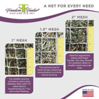 Freedom Feeder Extended Day Net - Slow Feed Hay Net - 2 String Bale - 3 Size Mesh Options