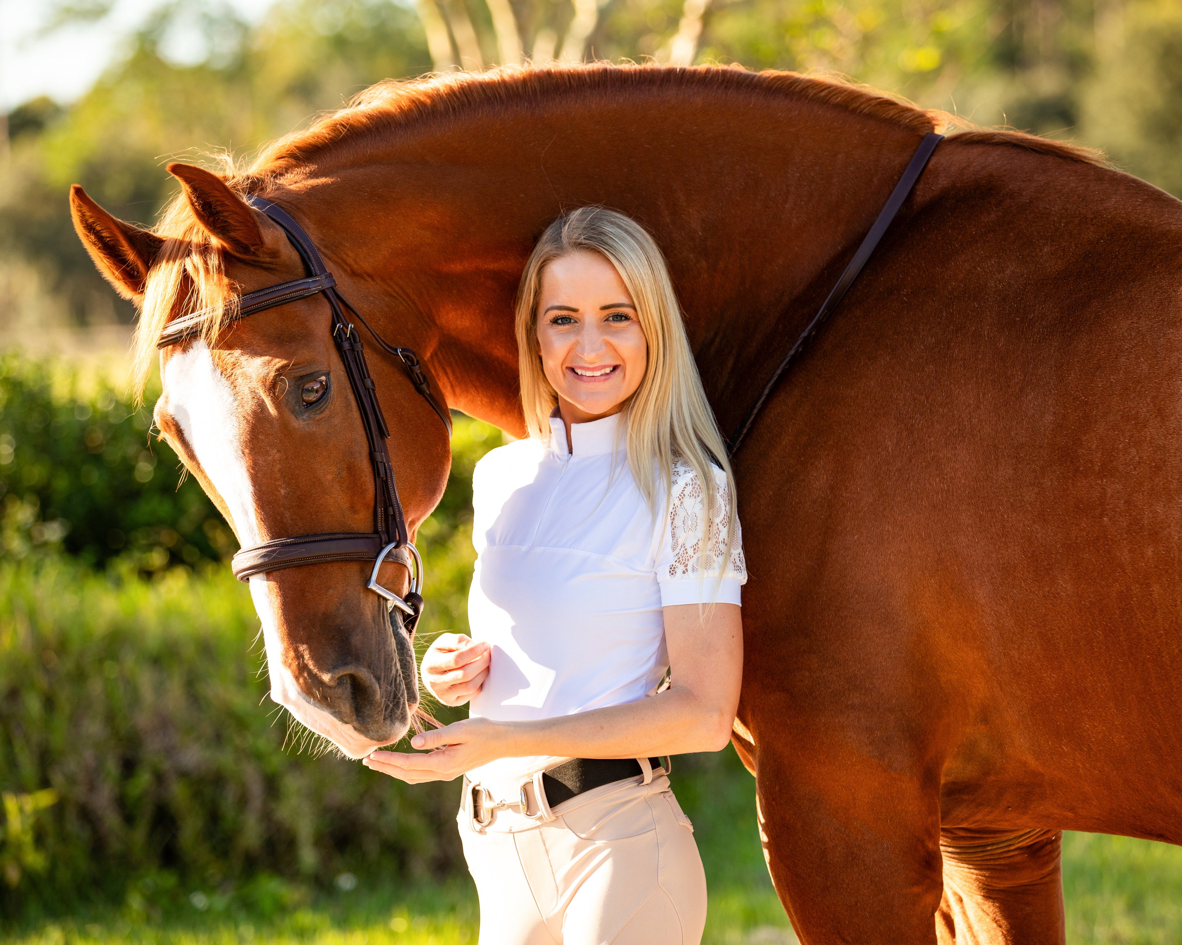 Short Sleeve Lace shirt- White front zip