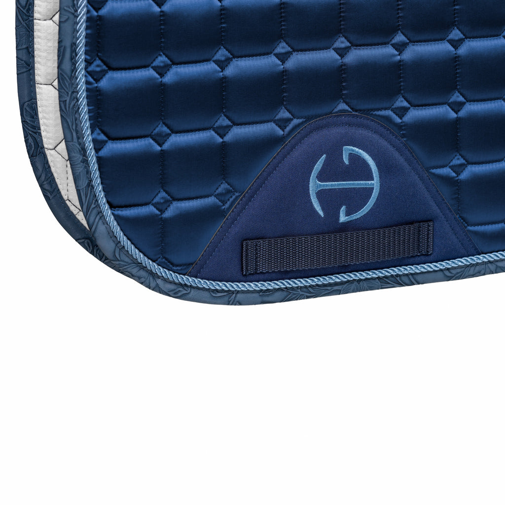 Romance Collection Satin Classic Dressage Saddle Pad (Full) - Prussian Blue