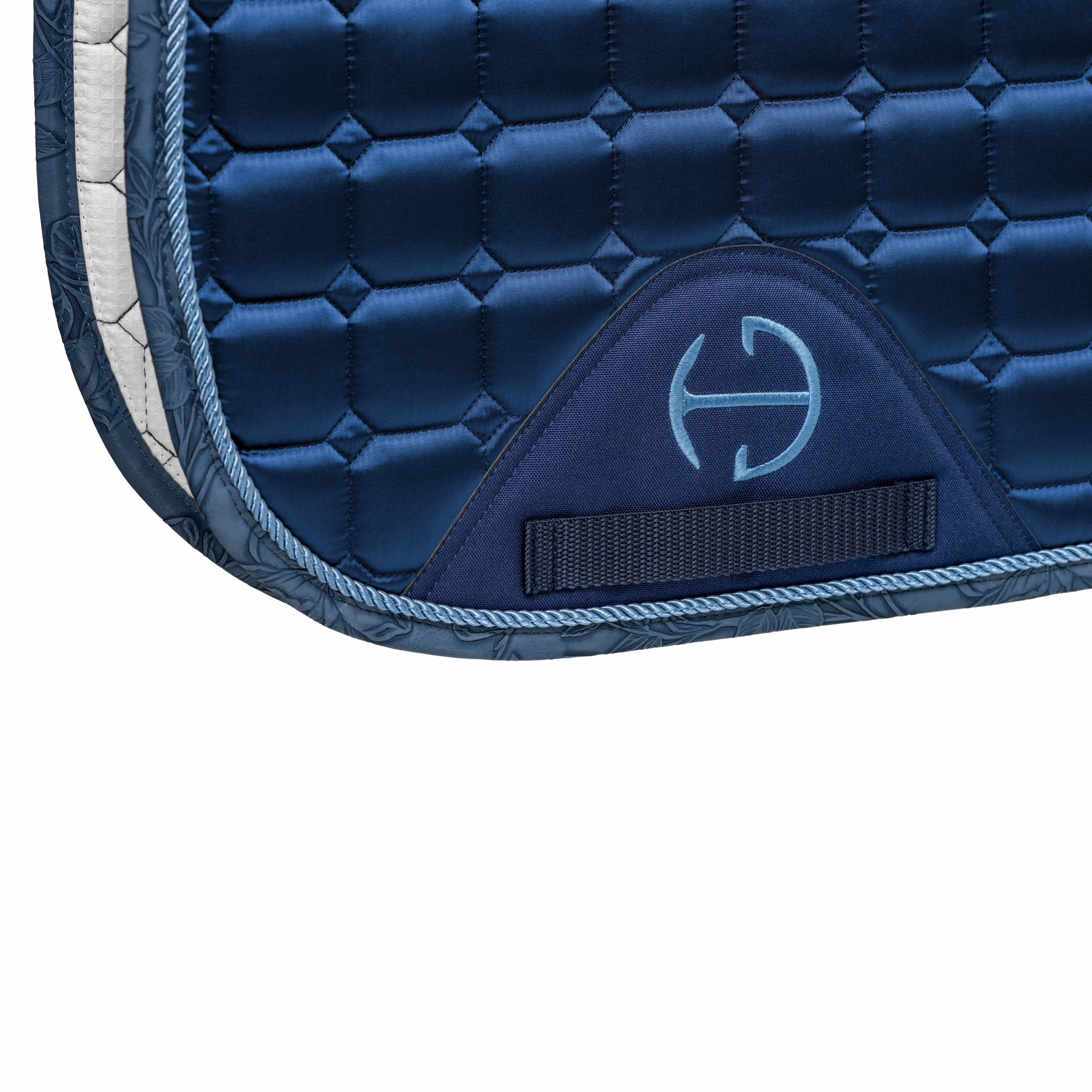 Romance Collection Satin Classic Dressage Saddle Pad (Full) - Prussian Blue