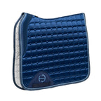 Romance Collection Satin Classic Dressage Saddle Pad (Full) - Prussian Blue