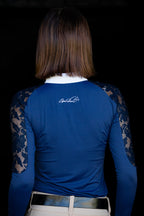 Navy Longsleeve lace with zip front