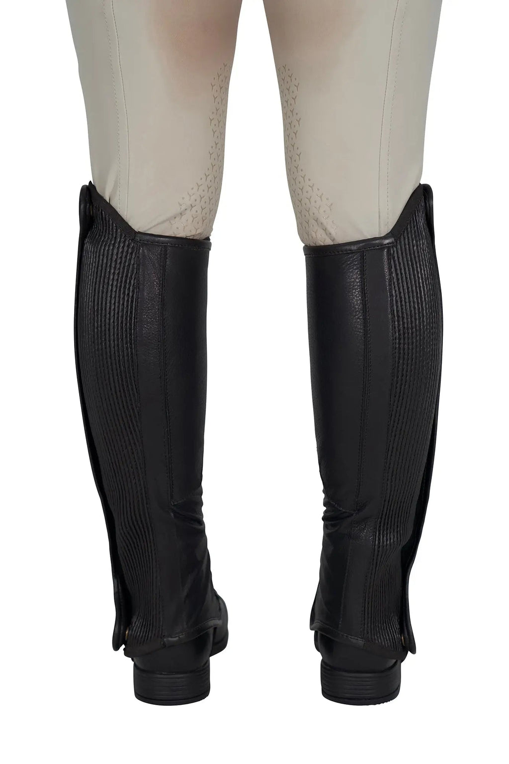 Grand Prix Elite Leather Kids Half Chaps, Black
