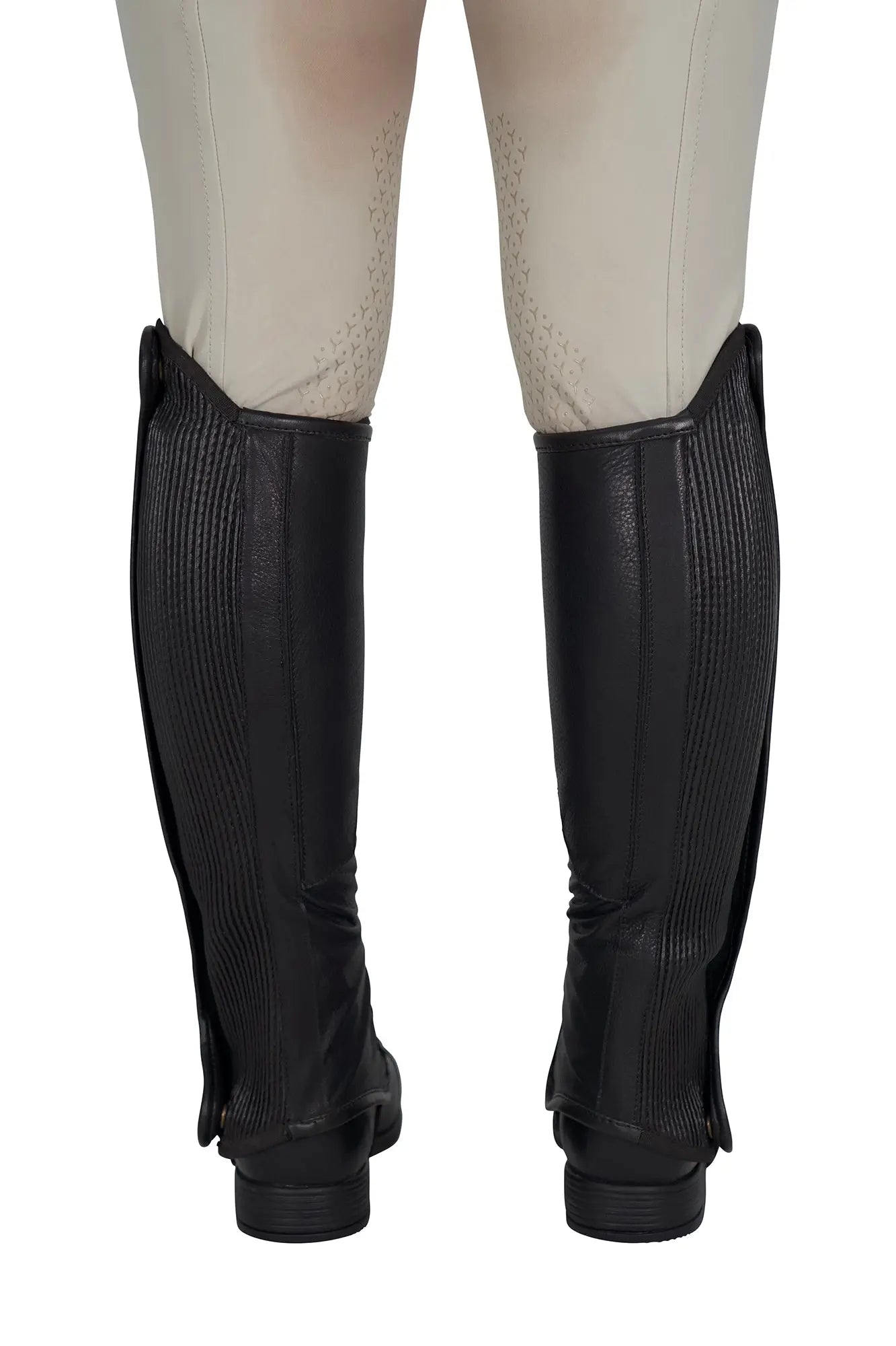 Grand Prix Elite Leather Kids Half Chaps, Black