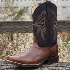 Miel Square Toe Leather Cowboy Boots H4002