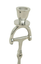 Huntley D Bit Pair of Candlesticks, Pair in Aluminum Silver Finish