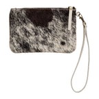 Huntley Equestrian Cowhide Wristlet Handbag Small with Zipper