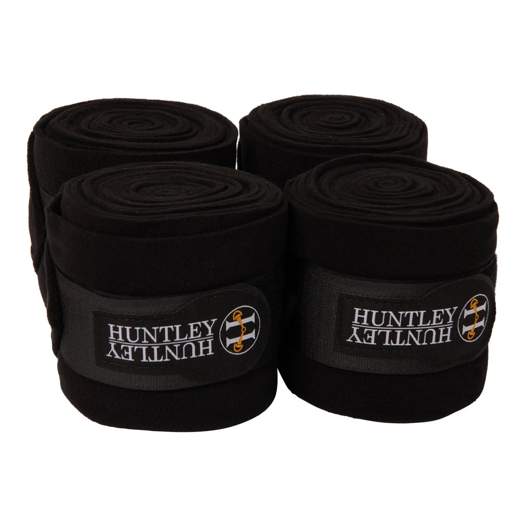 Huntley Equestrian Polo Fleece Wraps, Set of 4, Black