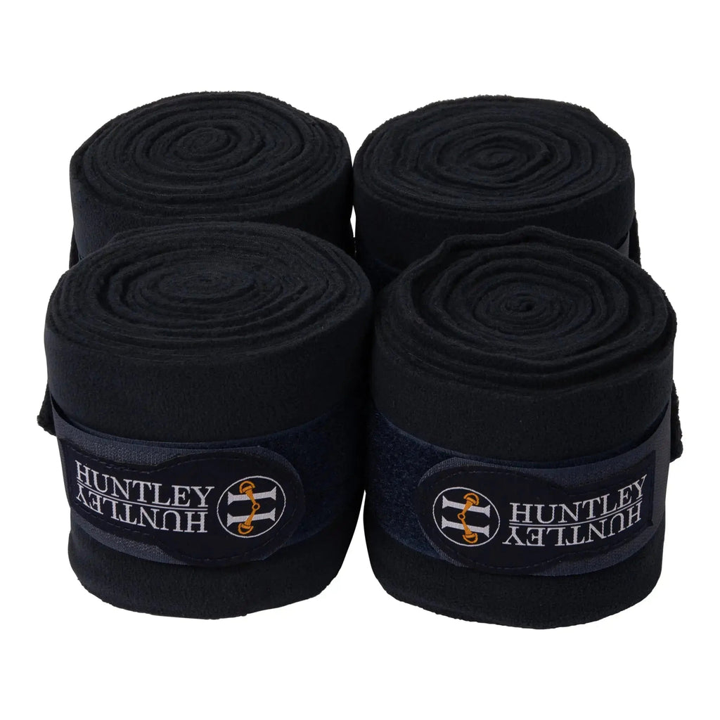Huntley Equestrian Polo Fleece Wraps, Set of 4, Black