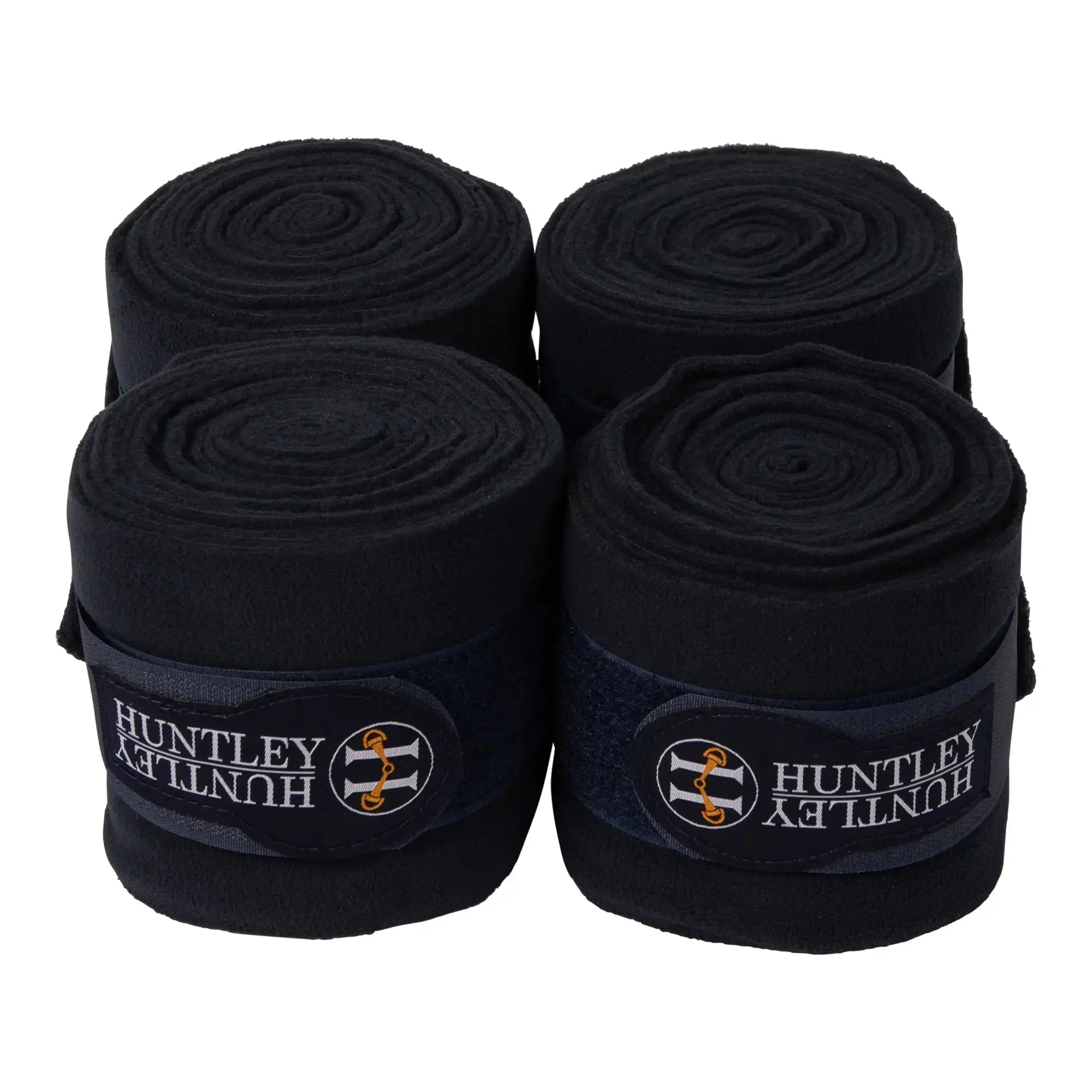 Huntley Equestrian Polo Fleece Wraps, Set of 4, Black