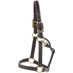 Huntley Equestrian Premium Leather Triple Stitched Halter with Snap
