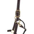 Huntley Equestrian Premium Leather Triple Stitched Halter with Snap