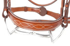 Huntley Equestrian Sedgwick Fancy Stitched Square Raised Hunter Horse Bridle with Reins
