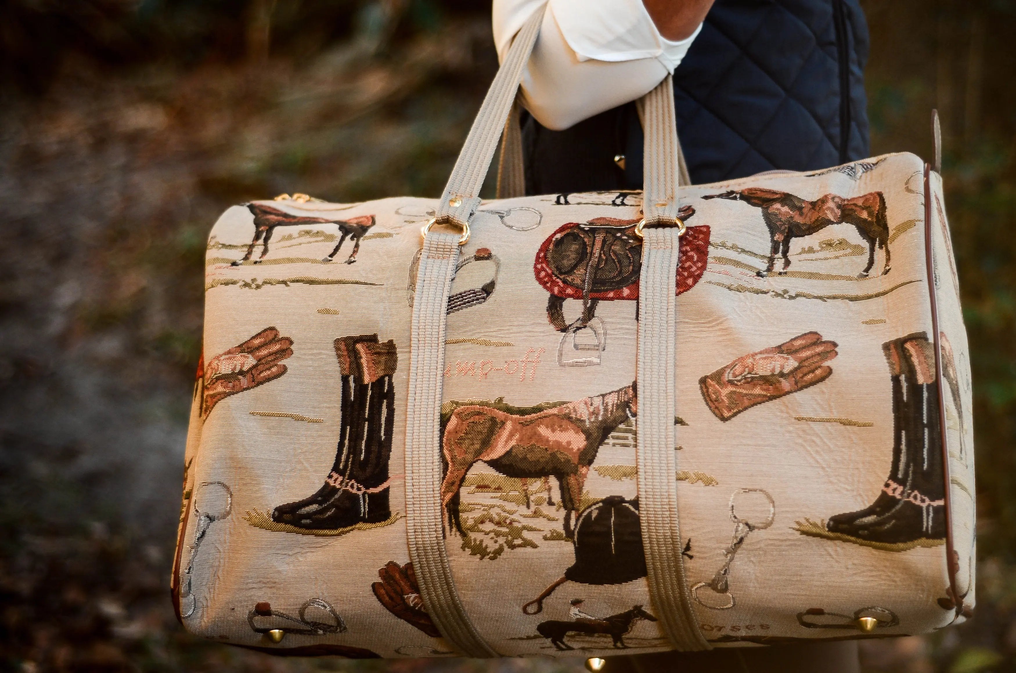 Huntley Equestrian Tapestry Duffle Bag-English Design