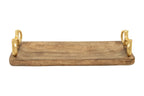 Huntley Equestrian Wooden Rectangle Tray with Gold Bit Handles