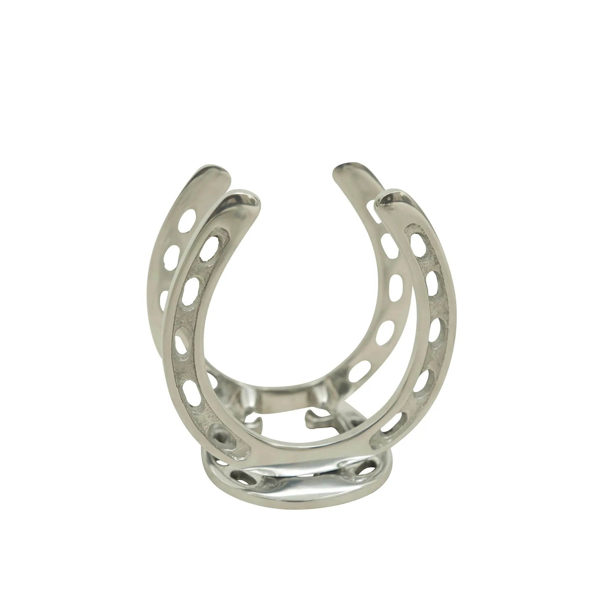 Huntley Horseshoe Napkin Holder, Aluminum Silver Finish