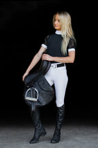 Short Sleeve Lace shirt- Black