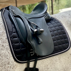 Satin Classic Dressage Saddle Pad - Ebony