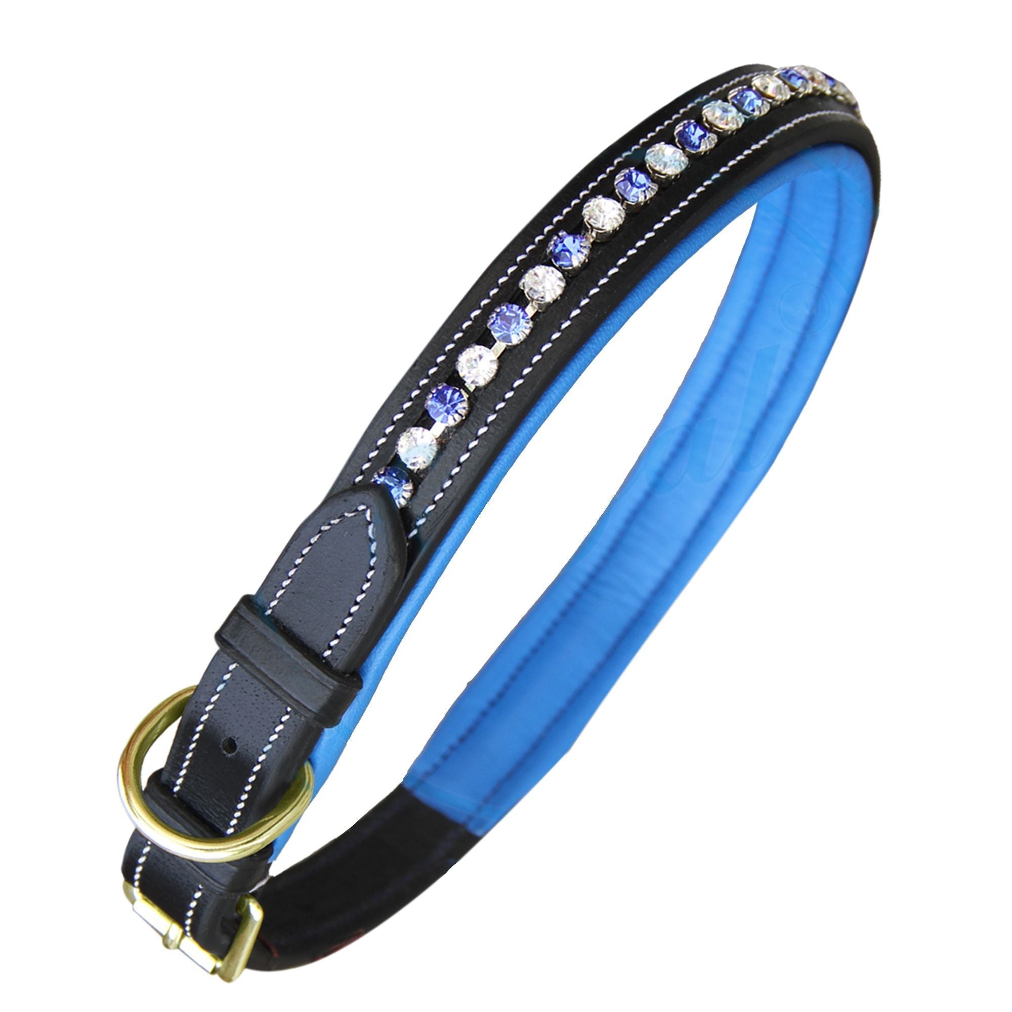 ExionPro  Bling Dog Collar- White & Blue