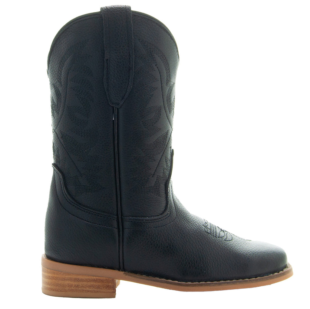 Black Square Toe Kids Western Boots | Kids Western Dance Boots (K3004)