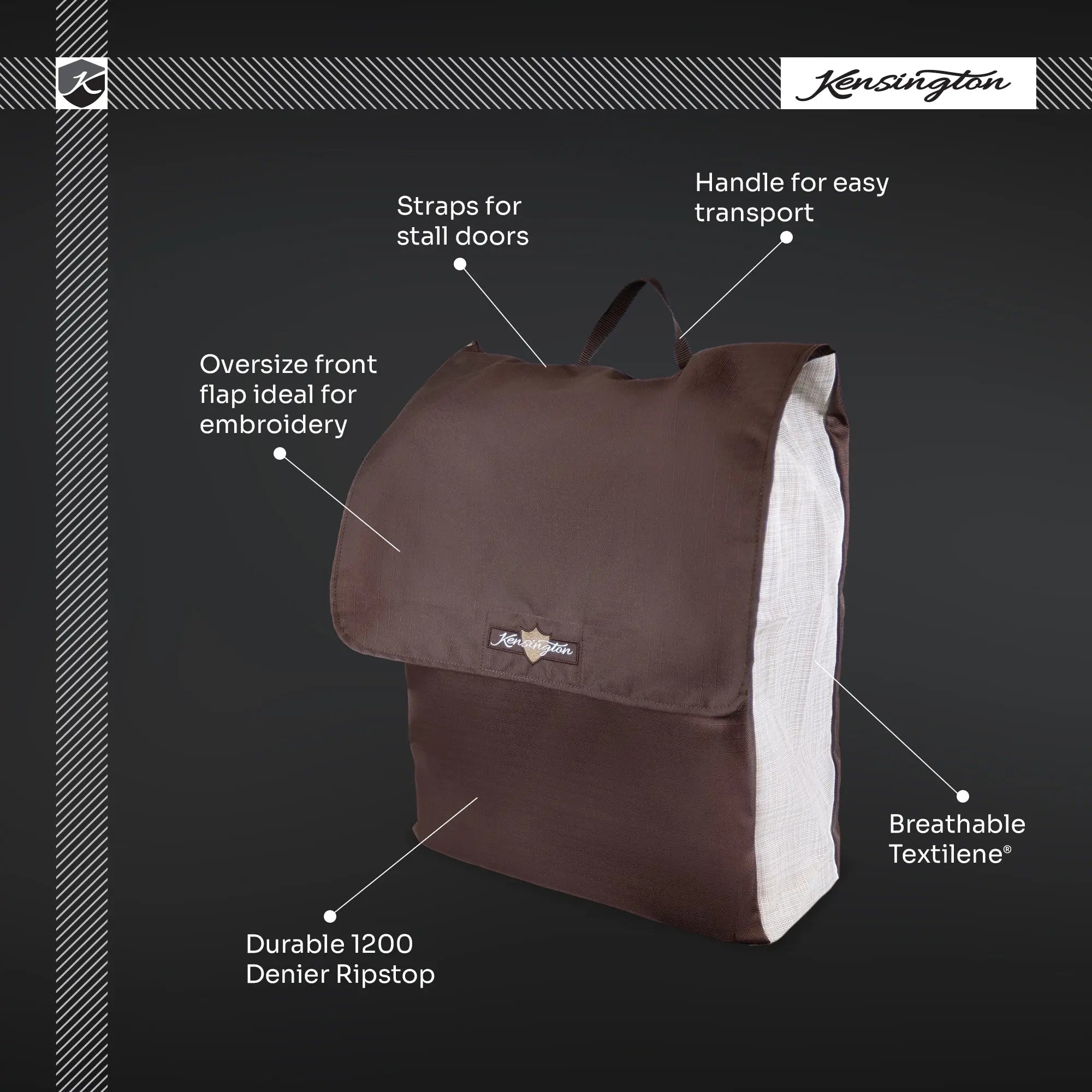 Kensington Stall Front Blanket Storage Bag - Durable, Breathable, Fits up to 2 Turnouts