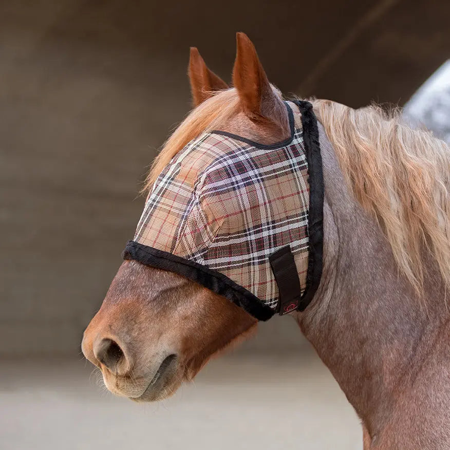 Kensington Draft Horse Fly Mask with Fleece Trim & 73% UV Protection - Open Top Design