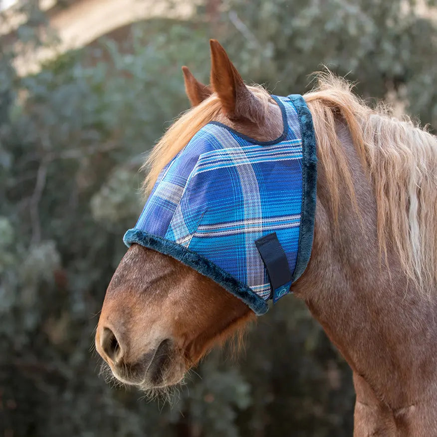 Kensington Draft Horse Fly Mask with Fleece Trim & 73% UV Protection - Open Top Design