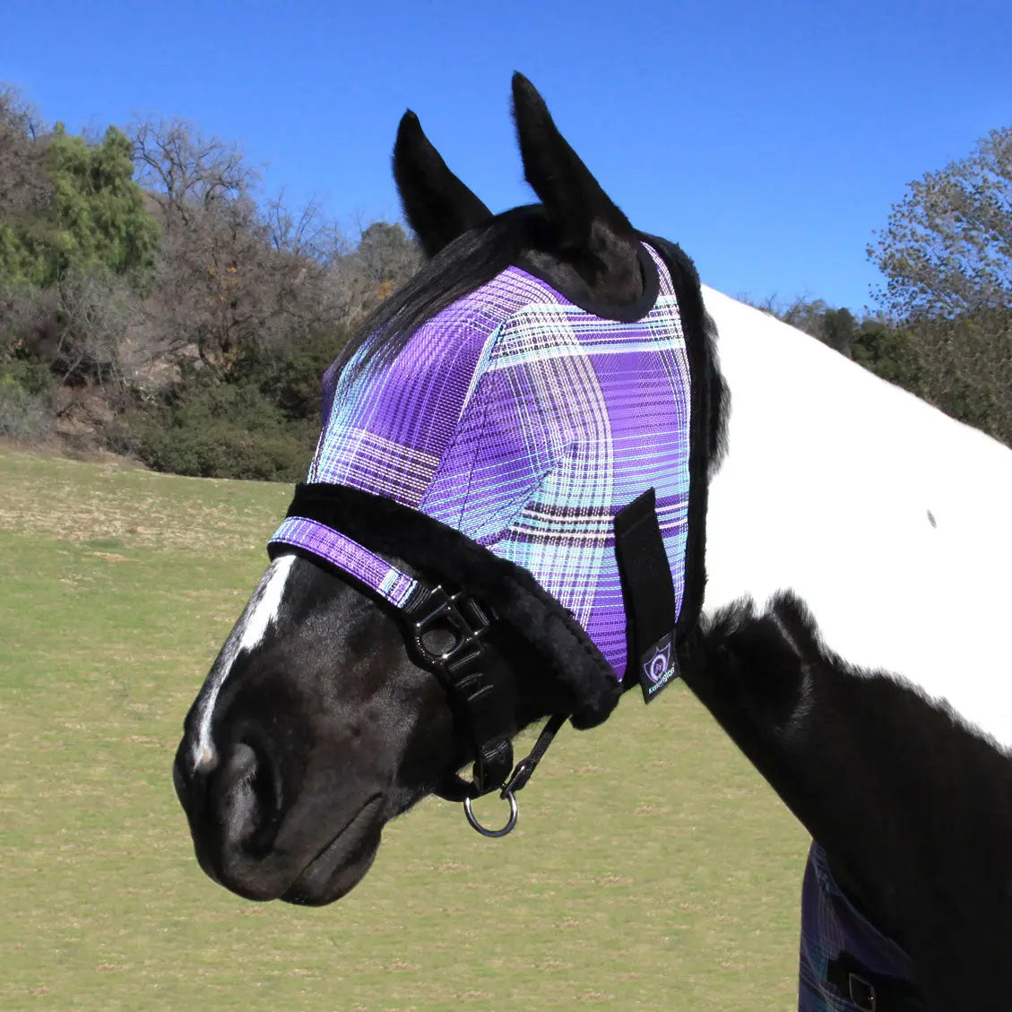 Kensington Fly Mask with Fleece Trim & 73% UV Protection - Open Top Design