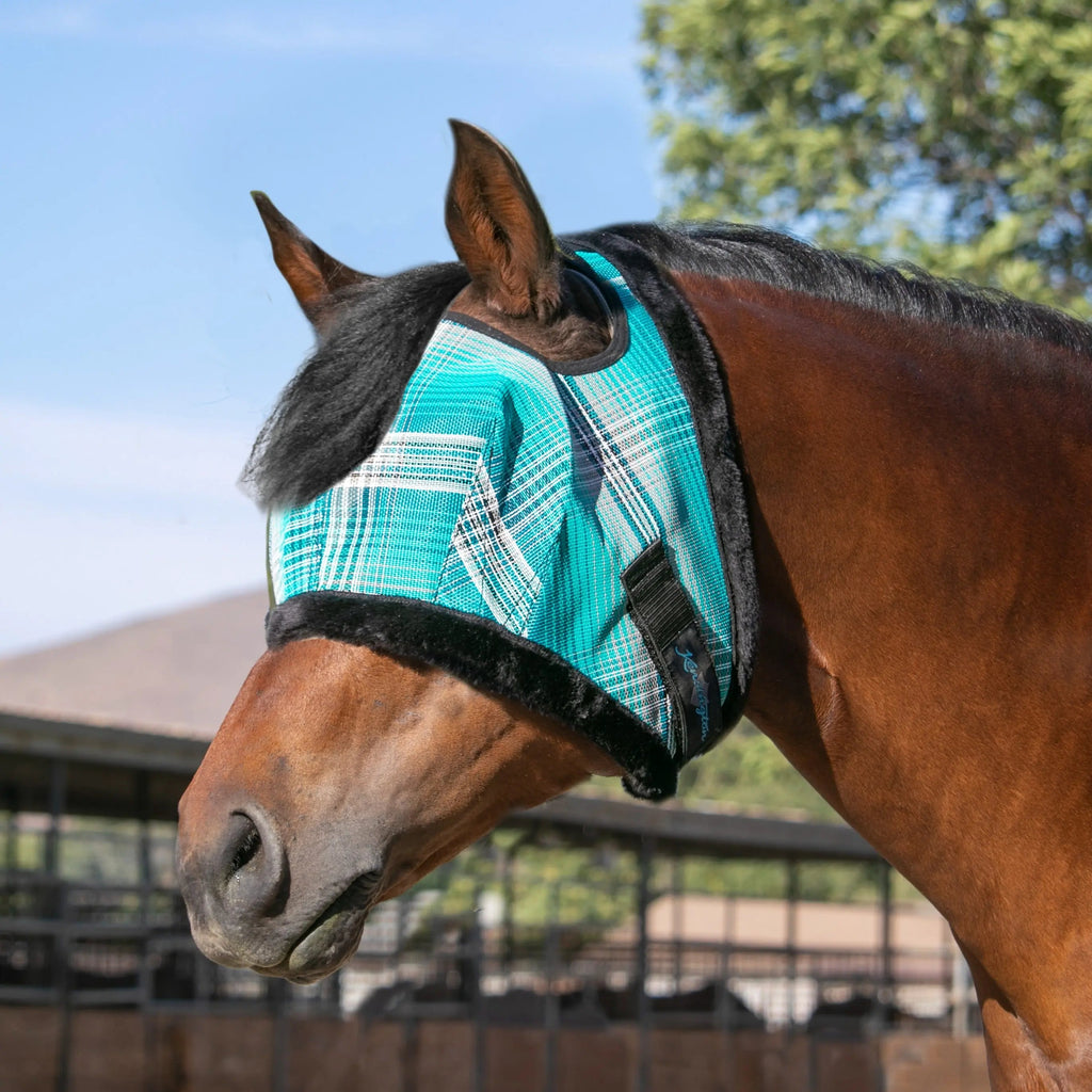 Kensington Fly Mask with Fleece Trim & 73% UV Protection - Open Top Design