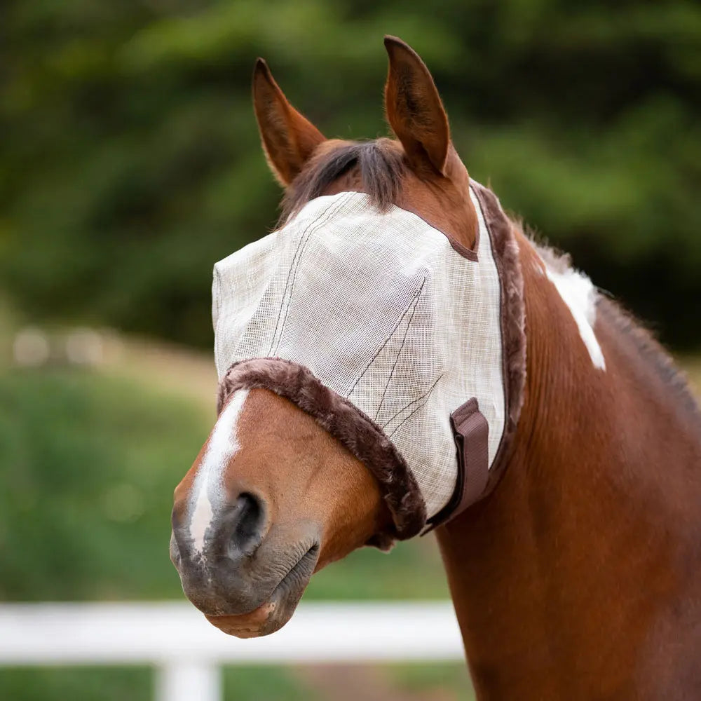 Kensington Fly Mask with Fleece Trim & 73% UV Protection - Open Top Design