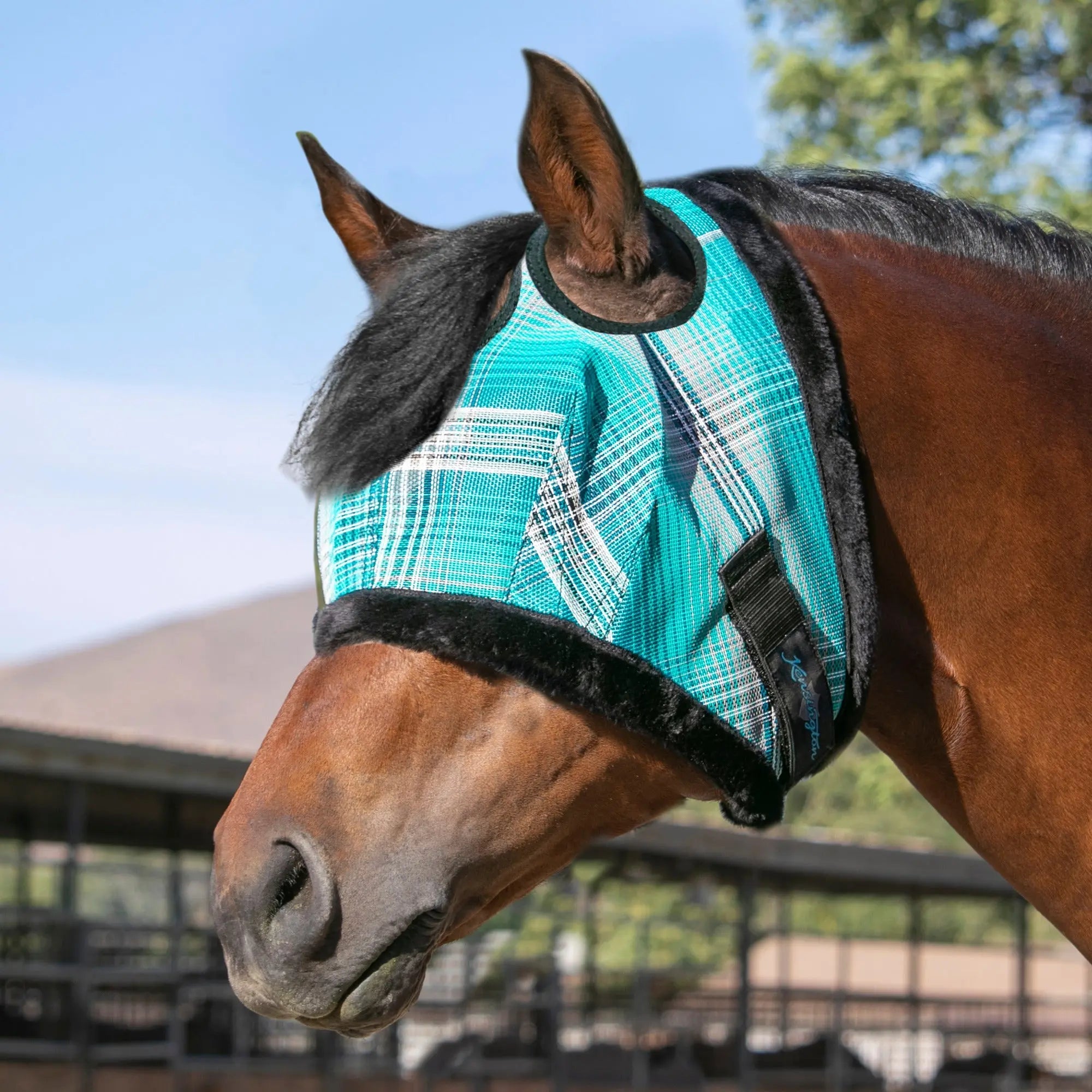 Kensington Fly Mask with Fleece Trim & 73% UV Protection