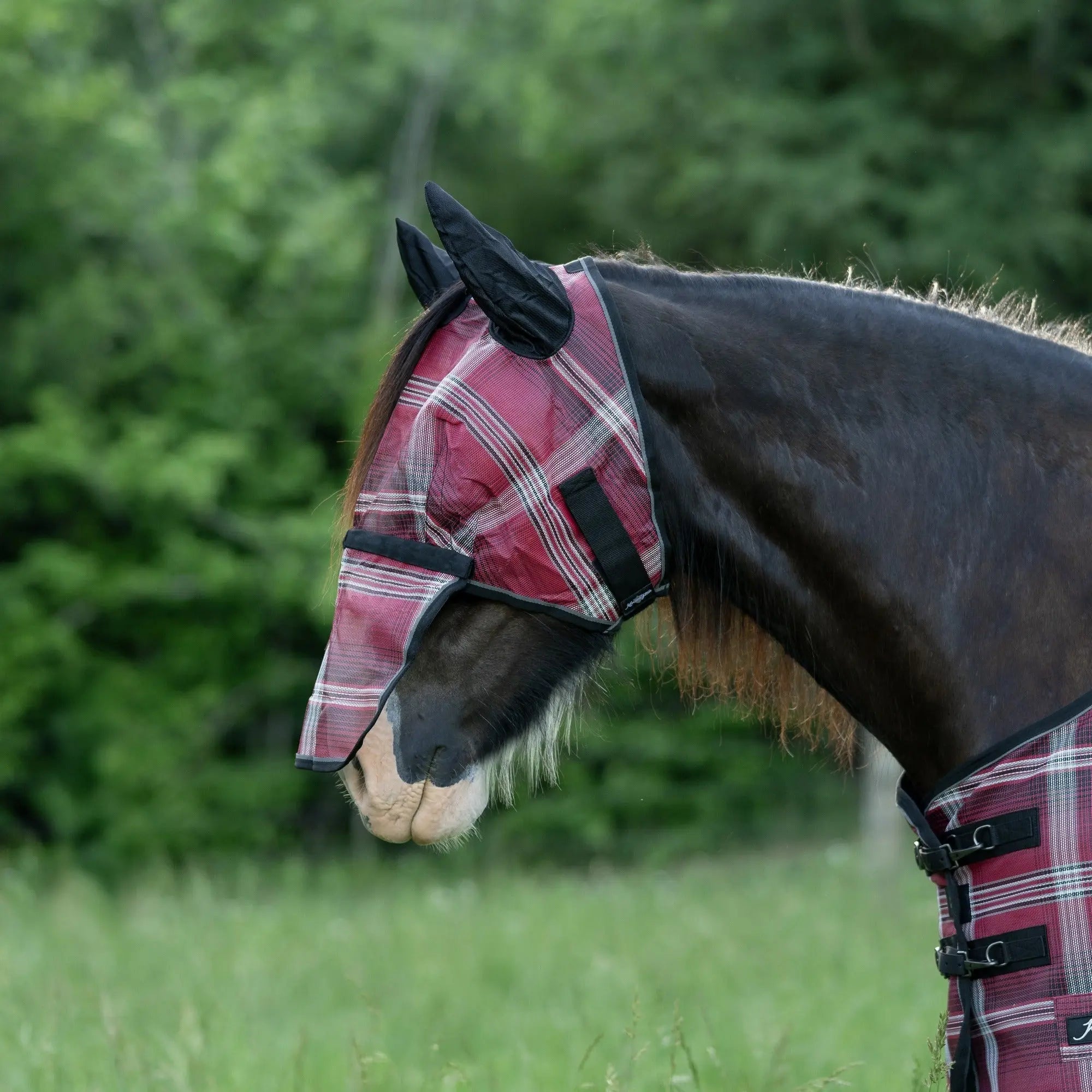 Kensington Draft Horse Fly Mask with Long Nose, Ears & 73% UV Protection