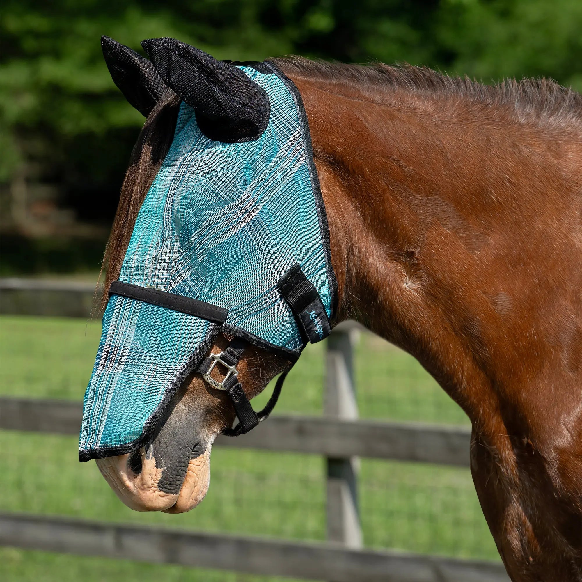 Kensington Draft Horse Fly Mask with Long Nose, Ears & 73% UV Protection