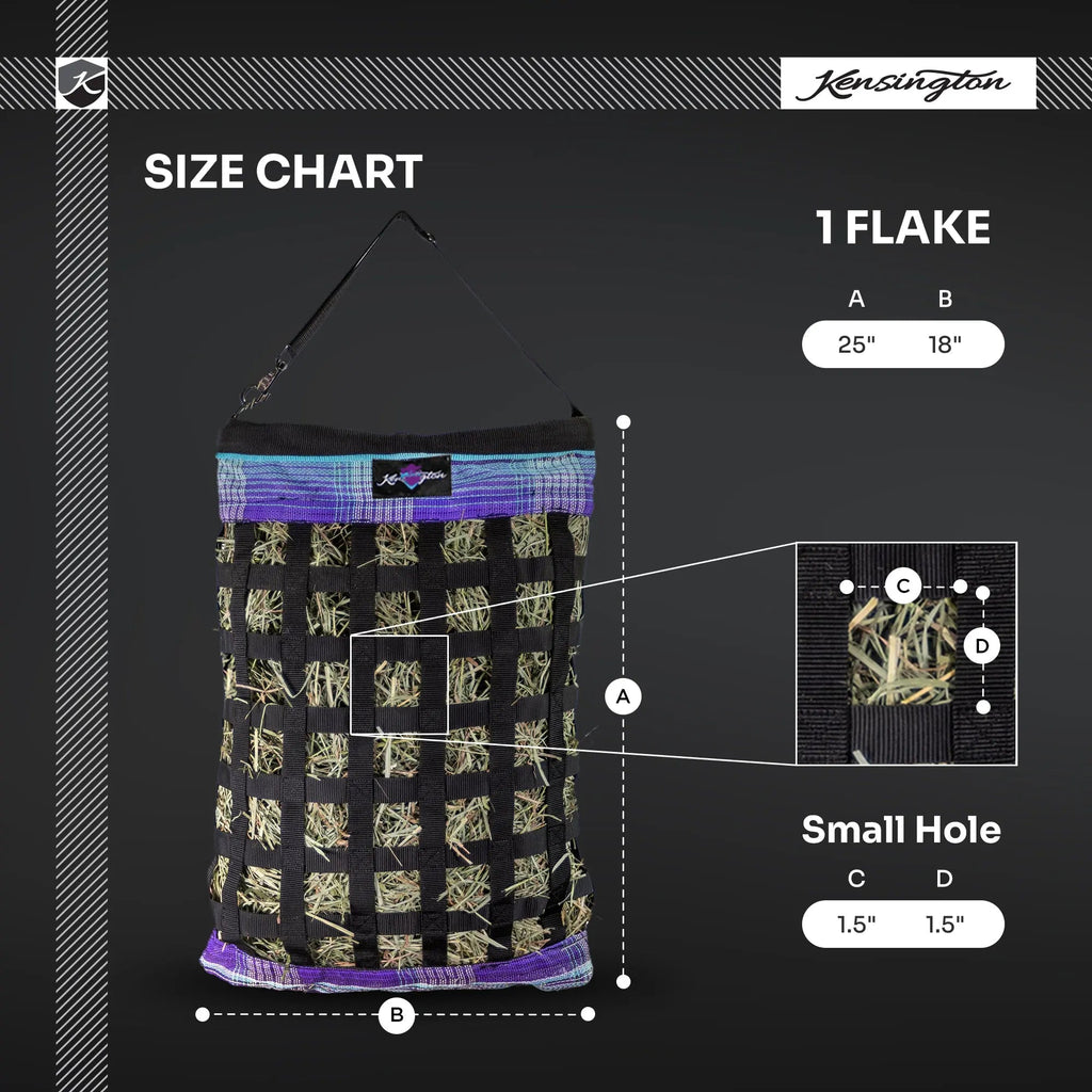 Kensington Slow Feed Hay Bag with Easy Load Rim - 1 Flake Capacity