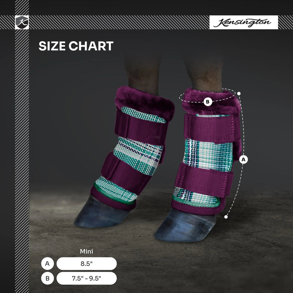 Kensington Mini Fly Boots with Fleece Trim - Set of 4 - 73% UV + Fly Protection