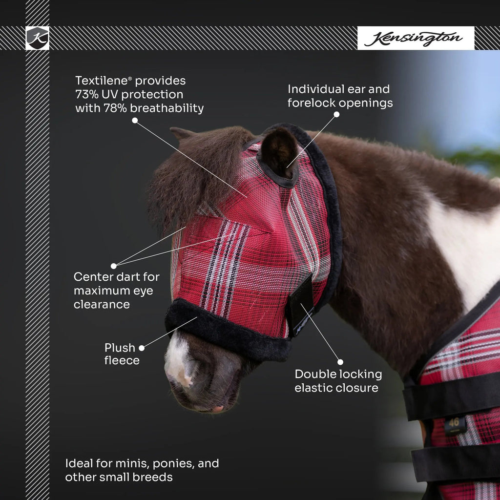 Kensington Mini Fly Mask with Fleece Trim - 73% UV Blocking