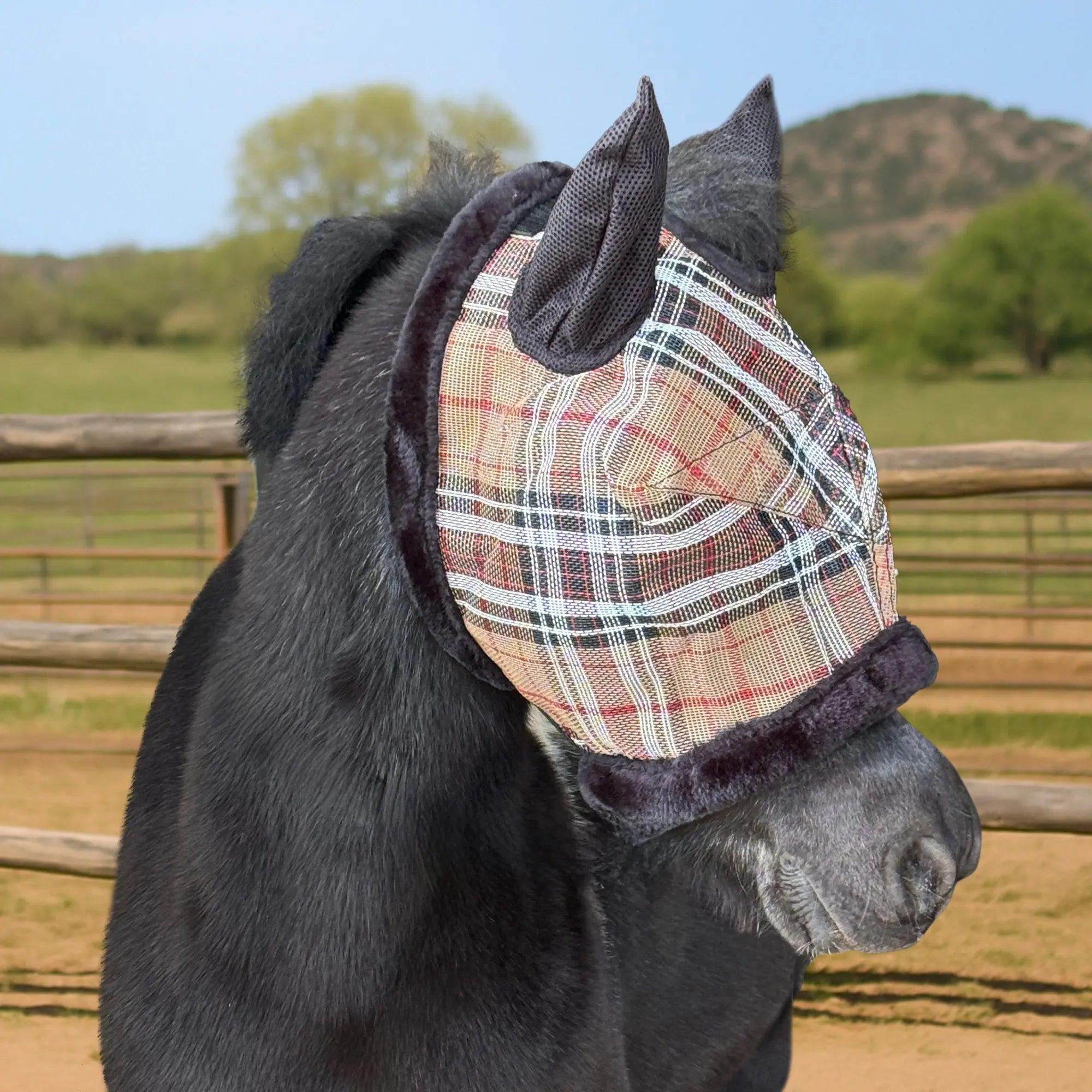 Kensington Mini Fly Mask with Fleece Trim & Ears - 73% UV Blocking