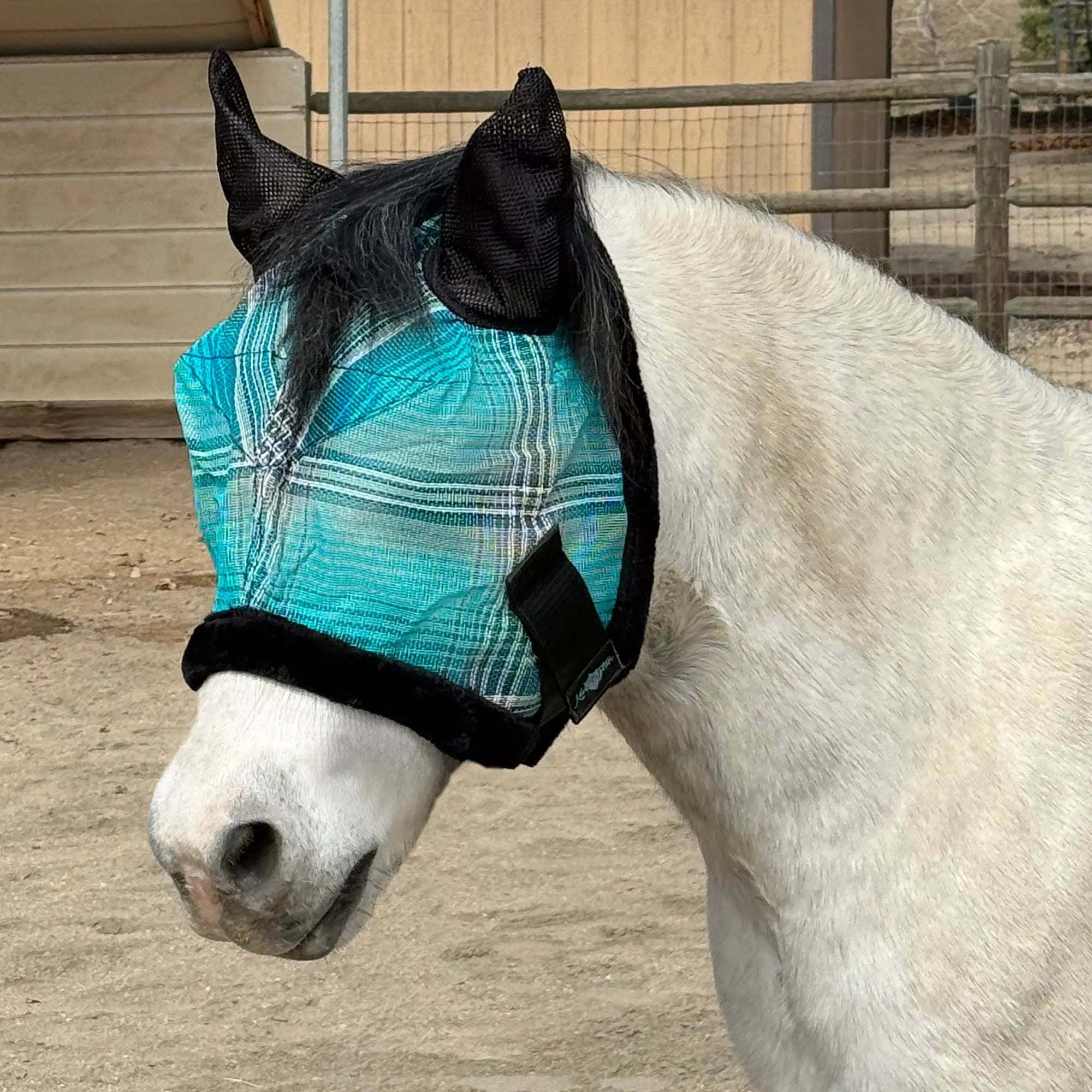 Kensington Mini Fly Mask with Fleece Trim & Ears - 73% UV Blocking
