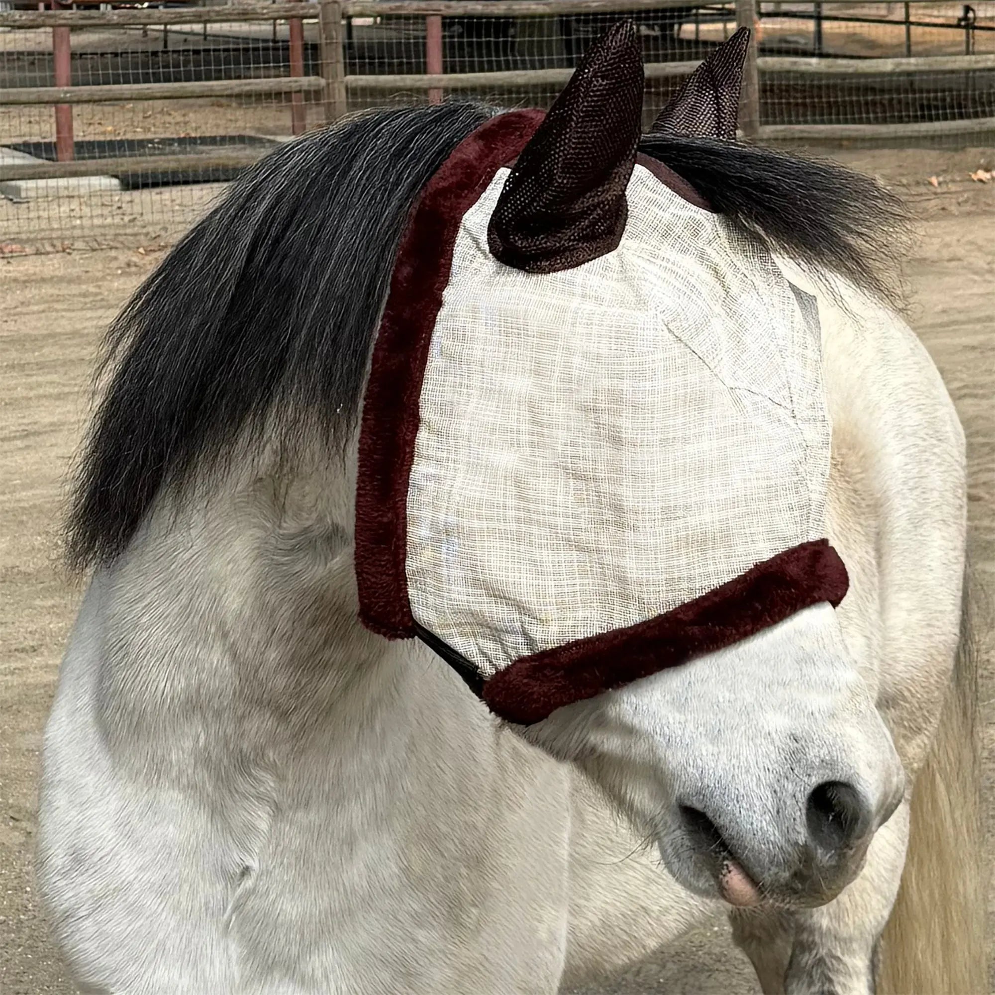 Kensington Mini Fly Mask with Fleece Trim & Ears - 73% UV Blocking