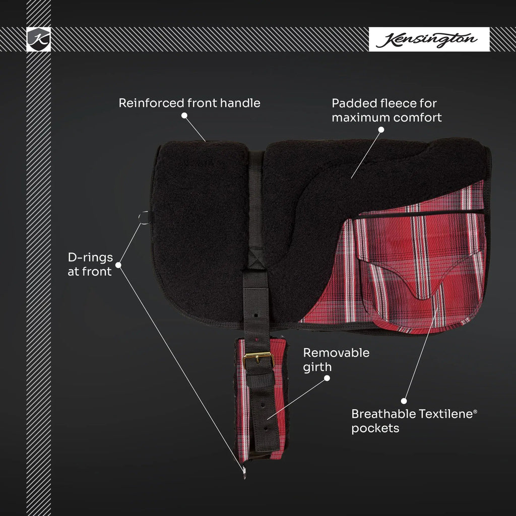 Plush Fleece Bareback Pad with Pockets - Comfort & Convenience