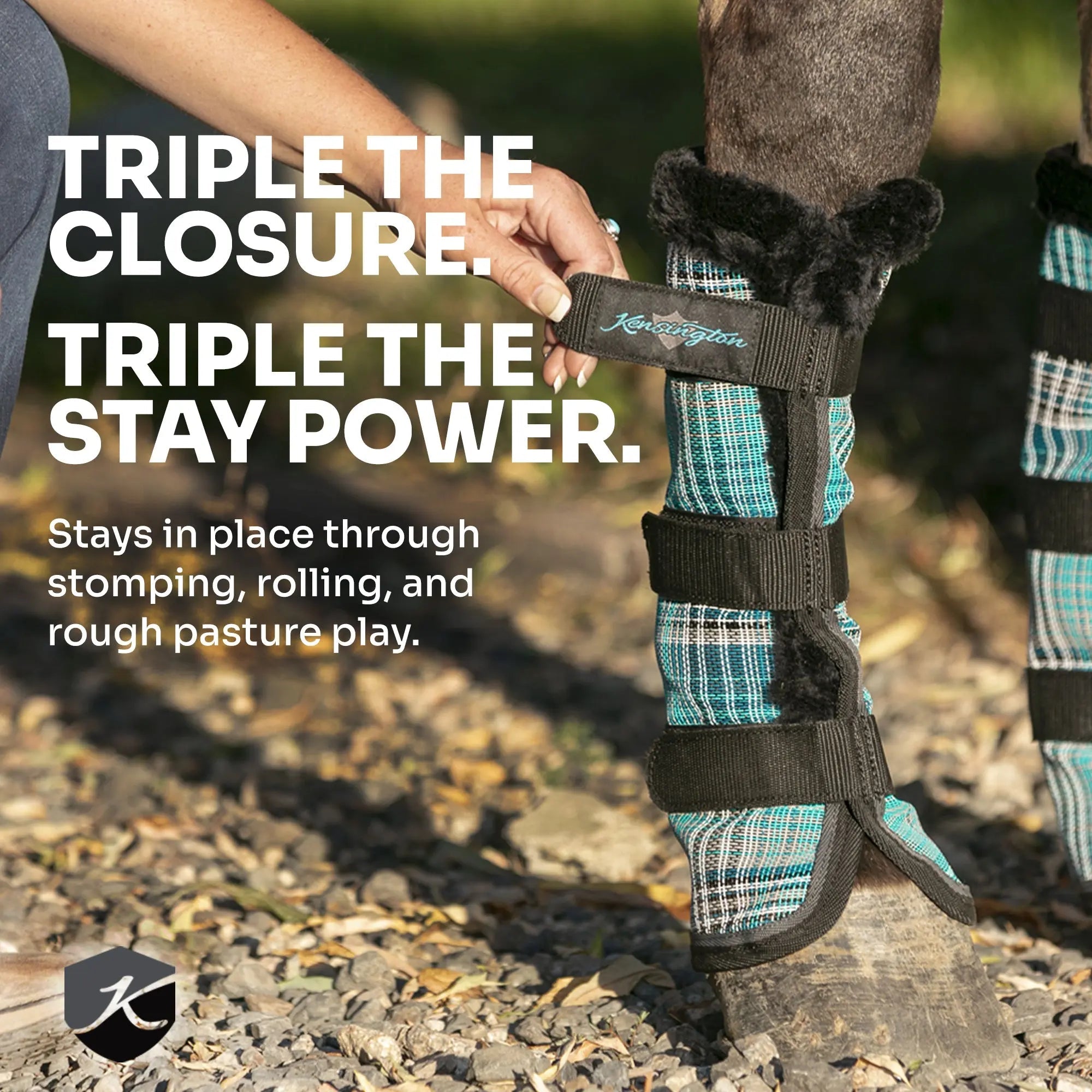 Kensington Horse Fly Boots with Fleece Trim - Set of 2 - 73% UV + Fly Protection