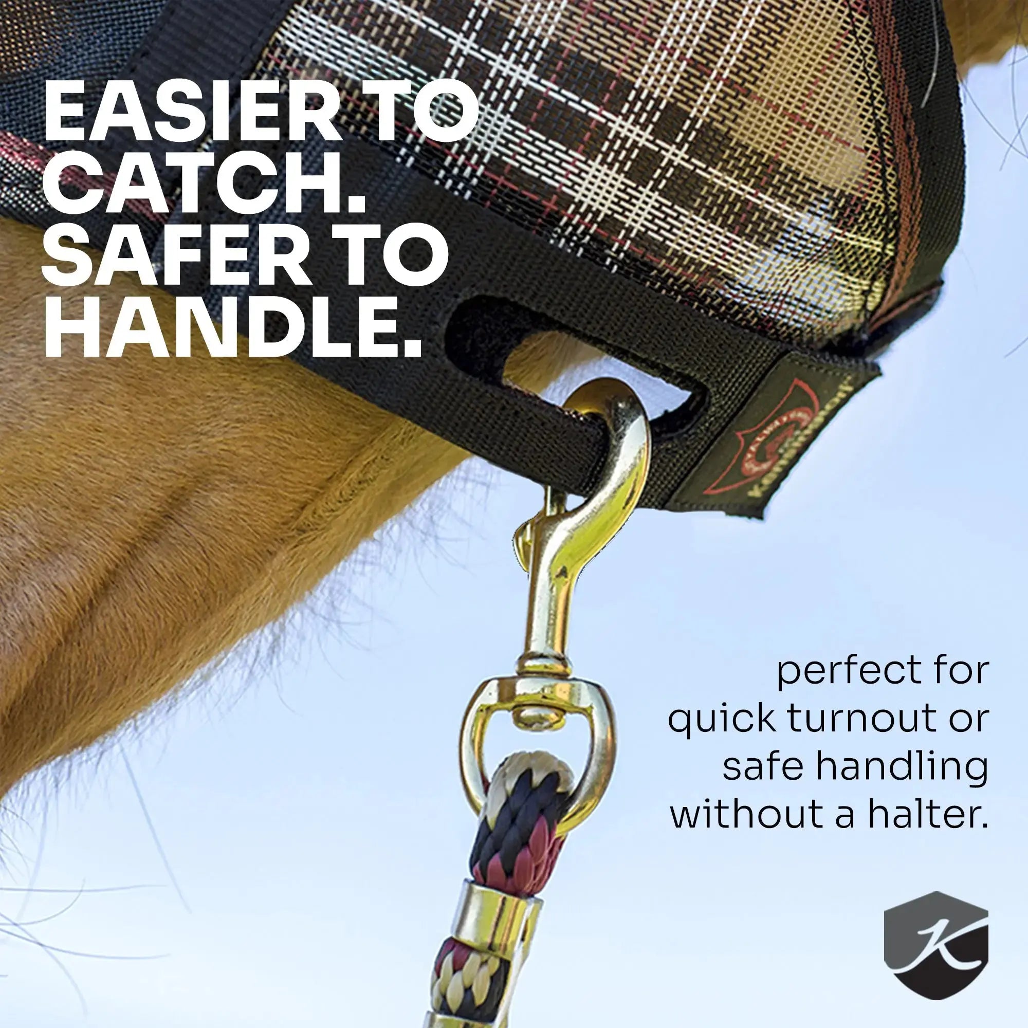 Kensington UViator CatchMask Fly Mask with Long Nose, Ears & 90% UV Protection
