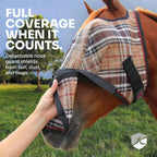 Kensington UViator CatchMask Fly Mask with Long Nose, Ears & 90% UV Protection